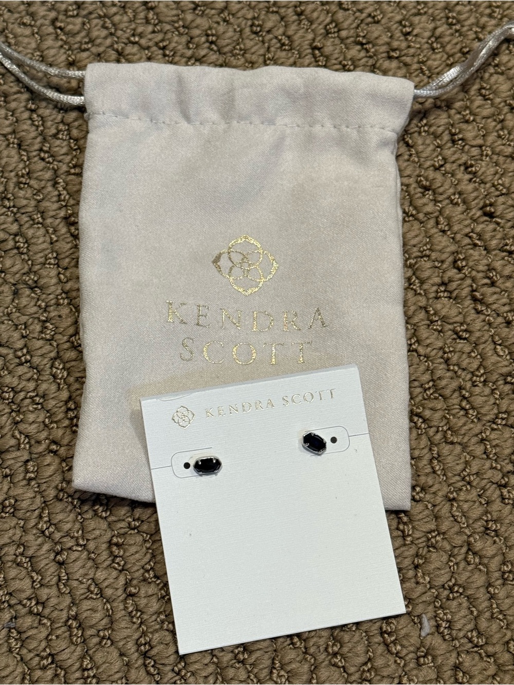 Kendra Scott Black Glass Stud Earrings